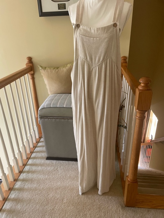 1.4.3. Story by Line Up Pants - 1.4.3. Story by Line Up Cream Linen Textured Jumpsuit- EUC